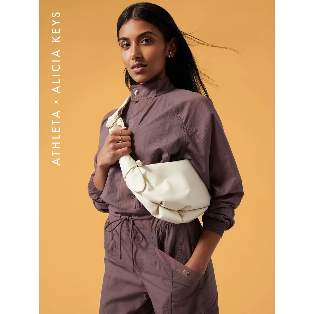 Athleta x Alicia Keys Limited Edition Keys Sling Bag Crescent Cream Strap NWT